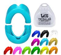 TRYSALAR Protège-dents professionnel avec étui pour sports MMA, boxe, rugby, hockey, arts martiaux, karaté, basket-ball, crosse Muay Thai, combat - Pour jeunes et adultes (bleu layette), Bleu Bébé