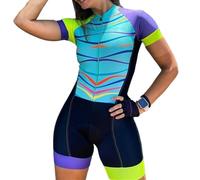 Tryst à cyclisme pour femmes Triathlon costume de costume professionnel à manches courtes cyclisme costume vélo respirant vélo 1 pièce Combinaison (Color : White, Size : XX-Large)