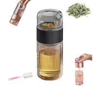 Tryteava 3-in-1 Smart Tea Infuser with Cup Brush, Double Layered Glass Tea Separation Infuser, Portable Insulated Water Separation Glass Teapots For Home And Office