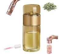 Tryteava 3-in-1 Smart Tea Infuser with Cup Brush, Double Layered Glass Tea Separation Infuser, Portable Insulated Water Separation Glass Teapots For Home And Office