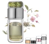 Tryteava Glass Infuser, Portable Teava 3-in-1 Smart Tea Infuser, Hot Or Cold Ready, Flip & Brew Design, for Blooming & Loose Leaf Tea and Coffee (Silver,500mL/17oz)
