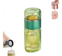 Tryteava Glass Infuser，Tryteava 3-in-1 Smart Tea Infuser，Double Layer Portable Teas Water Separation Infusible Teas Cup Mug for Loose Leaf & Blooming Tea (GREEN,9.5 oz)