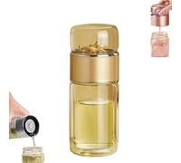 Tryteava Glass Infuser,Tryteava 3-in-1 Smart Tea Infuser,Double Layer Portable Teas Water Separation Infusible Teas Cup Mug for Loose Leaf & Blooming Tea (YELLOW,9.5 oz)