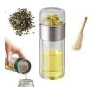 Tryteava Glass Infuser,Tryteava Glass Infusers Tumbler, with Filter & Lid, Hot or Cold Ready, Portable Loose Leaf Tea Maker for Home,Travel Use (Silver,420ml)