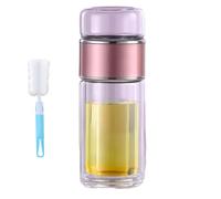Tryteava - Infuseur à thé en verre 3 en 1 - Anti-fuite - Portable - Avec filtre de précision - Pour homme et femme - Rose - 500 ml