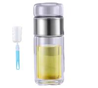 Tryteava - Infuseur à thé en verre 3 en 1 - Anti-fuite - Portable - Avec filtre de précision - Pour homme et femme - Argenté - 500 ml