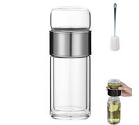 Tryteava Infuseur à thé intelligent 3 en 1, infuseur à thé Tryteava, infuseur à thé chaud ou froid, design Flip & Brew, infuseurs à thé en verre double couche (soie, 350 ml)