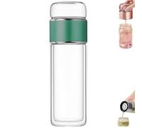 Tryteava Infuseur en verre, infuseur à thé intelligent 3 en 1, avec design Flip & Brew, bouteille en verre borosilicate à double paroi avec filtre en acier inoxydable pour le thé fleurissant et herbal