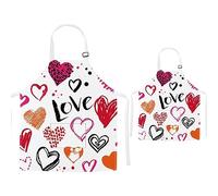 TRYTUTRY Tabliers pour parents et enfants avec poche - Tabliers assortis dinosaures mignons pour enfants et adultes, love, Child and Adult