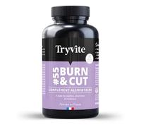 TRYVITE BURN&CUT | Bruleur de Graisse Puissant | Coupe Faim Puissant et Efficace | Perte de Poids Rapide et Efficace | Minceur Homme & Femme | 90 gélules | Fabriqué en France