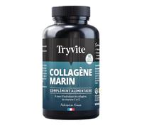 TRYVITE Collagene Marin Type 1 et 2 Premium avec Vitamines C & E pour Peau, Cheveux & Articulations | Haute Absorption (90 gélules)