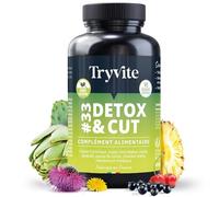 TRYVITE DETOX CUT | Detox Minceur Puissant et Rapide | Coupe Faim Puissant et Efficace | Perte de Poids Rapide et Efficace | 90 gélules Avec chardon marie