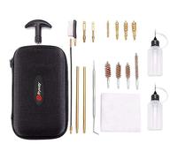 Tryway Kit de Nettoyage Pistolet. 22 .357/.38/9mm .40 .45 Cal, Brosse à alésage en Bronze et brosses en Nylon avec étui de Transport Kit de Nettoyage Pistolet Premium (Noir)