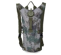 Tryway Sac à dos tactique de 3 L avec poche à eau pour randonnée, camping en plein air, militaire - Sacs d’hydratation portables pour randonnée, poche à eau (Numérique sombre)