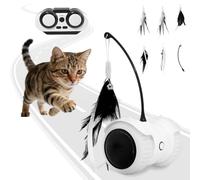 Trywise Jouet éLectrique Interactif pour Chat, TéLéCommandé, Jouet Interactif éLectrique 2 en 1 pour Chats, ，avec LumièRes LED De 3 Couleurs,Jouet pour Chat Rechargeable par USB avec 11 Accessoires