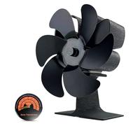 Trywise Ventilateur de Cheminée Thermodynamique, Économiseur d'Énergie avec Thermomètre, Diffusion de Chaleur Homogène pour Poêle à Bois, Cheminée, Sans Électricité Ni Piles