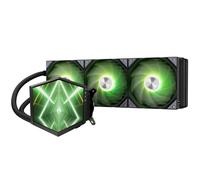 TRYX STAGE ARGB 360 AIO Refroidisseur de processeur à eau, noir, avec deux écrans IPS de 4,0", radiateur de 360 mm et 3 ventilateurs ARGB de 120 mm pour un refroidissement liquide puissant