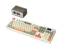TRyYCB Clavier mécanique 3 Modes avec écran personnalisé, Bouton Multifonctionnel d'échange à Chaud, Clavier de Jeu Filaire et sans Fil, modèle Compatible 24G(Orange-Avocado Axis)