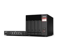 QNAP Serveur NAS TS-473A-SW5T 4 baies + QSW-1105-5T