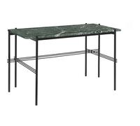 TS Bureau 120 x 60 cm avec Base Noir et Marbre Guatemala Vert