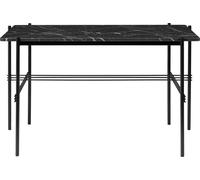 GUBI TS Bureau 120 x 60 cm avec Base Noir et Noir Marquina Marbre Top