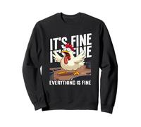 TS Fine Everything is Fine Screaming Chicken Chaos Meme Sweatshirt