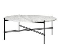 TS Table Basse Ronde Ø105 Noir/ Marbre de Carrare Blanc