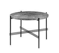 TS Table Basse Ronde Ø55 Noir/ Marbre Gris Emperador
