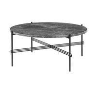 TS Table Basse Ronde Ø80 Noir/ Marbre EmperadDoré Gris