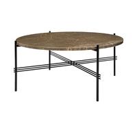 TS Table Basse Ronde Ø80 Noir/ Marbre EmperadDoré Marron