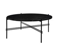 GUBI Table basse TS Round black marquina marble. ø80. structure noire