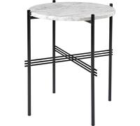 GUBI TS Table D'appoint Ronde Ø40 Noir/ Marbre de Carrare Blanc