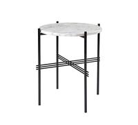 TS Table D'appoint Ronde Ø40 Noir/ Marbre de Carrare Blanc