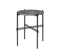 TS Table D'appoint Ronde Ø40 Noir/ Marbre EmperadDoré Gris
