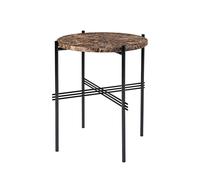 TS Table D'appoint Ronde Ø40 Noir/ Marbre EmperadDoré Marron