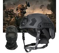 TS TAC-SKY NIJ IIIA Fast Tactique Balistique UHMWPE Pare-balles Tactique Armure Corporelle Aramide Noyau Casque Casque De Sécurité NIJ IIIA Fast Casque (Color : BK, Size : L)