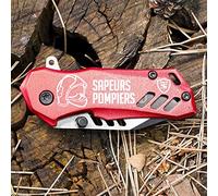 TS Tactical Store Couteau de poche pliant SAPEURS POMPIERS | Lame en acier inoxydable 5 cm | Couteau pliant 18680