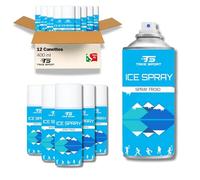 TS Take Sport® Bombe de Froid Instantanée Lot de 12 x 400 ml - Spray Glace Professionnel pour Sportifs, Kinés et Premiers Secours, Soulagement des Chocs et Douleurs Musculaires, CE Certifié