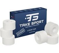 TS Take Sport® Strap sport 3,8 cm x 10 m - 6 rouleaux, sparadrap sportif en coton non élastique, bande sportive adhésive, strapping boxe football crossfit volley, ruban kinésiologie médical