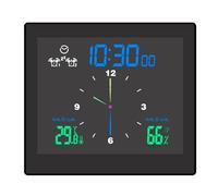 TS-WP10 5 pouces Station météo numérique thermomètre électronique IP65 étanche température humidité mètre moniteur jauge horloge à la maison(Zwart)
