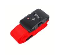 TSA Ceinture d'emballage TSA pour bagages avec serrure douanière pour valise, renforcement des bagages avec mot de passe 5 x 200 cm, Rouge, Taille unique