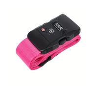 TSA Ceinture d'emballage TSA pour bagages avec verrou douanier pour valise, renforcement des bagages avec mot de passe 5 x 200 cm (rose rouge)