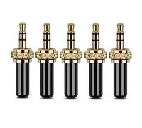Tsadeer 5 fiches de 3,5 mm Connecteur en métal Mini prise jack stéréo de 3,5 mm avec verrouillage à vis avec filetage interne M6