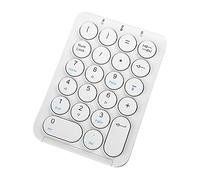 Tsadeer Clavier numérique sans avec pavé numérique Bluetooth, rond, pavé numérique, 22, clavier numérique rechargeable (blanc)
