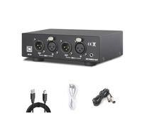 Tsadeer Ensemble d'alimentation Phantom Compact Universel 2 Canaux 48V pour équipement d'enregistrement de musique avec microphone à condensateur