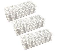 Tsadeer Lot de 3 porte-tubes en plastique, 60 trous, pour tubes de 16 mm, blanc, porte-tubes de laboratoire amovible (60 trous)