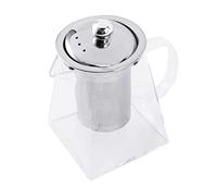 Tsadeer Théière carrée en verre infuseur, théière en borosilicate de 550 ml filtre, théières une feuille transparente pour thé en vrac