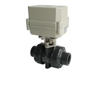 Tsai Fan 3/4" PVC True Union 2 Way Electric Valve AC110-230V 3/4/7 Wires DN20 Motorized Ball Valve Acid and alkali resistant(NPT_AC110V-230V_CR502)