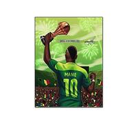 TSALF Affiches et Impressions sans Cadre Sadio Mane Poster Sénégal Football Superstar Poster 2021 Coupe d'Afrique des Nations Champions Cup Poster Anime Mane 60x90cm