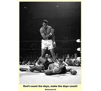 TSALF Impression sur Toile Affiche sans Cadre Affiche Mohamed Ali Citation N&B Motivation Art Mural 60x90cm